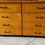 Vintage low storage cabinet blond oak Circa 60