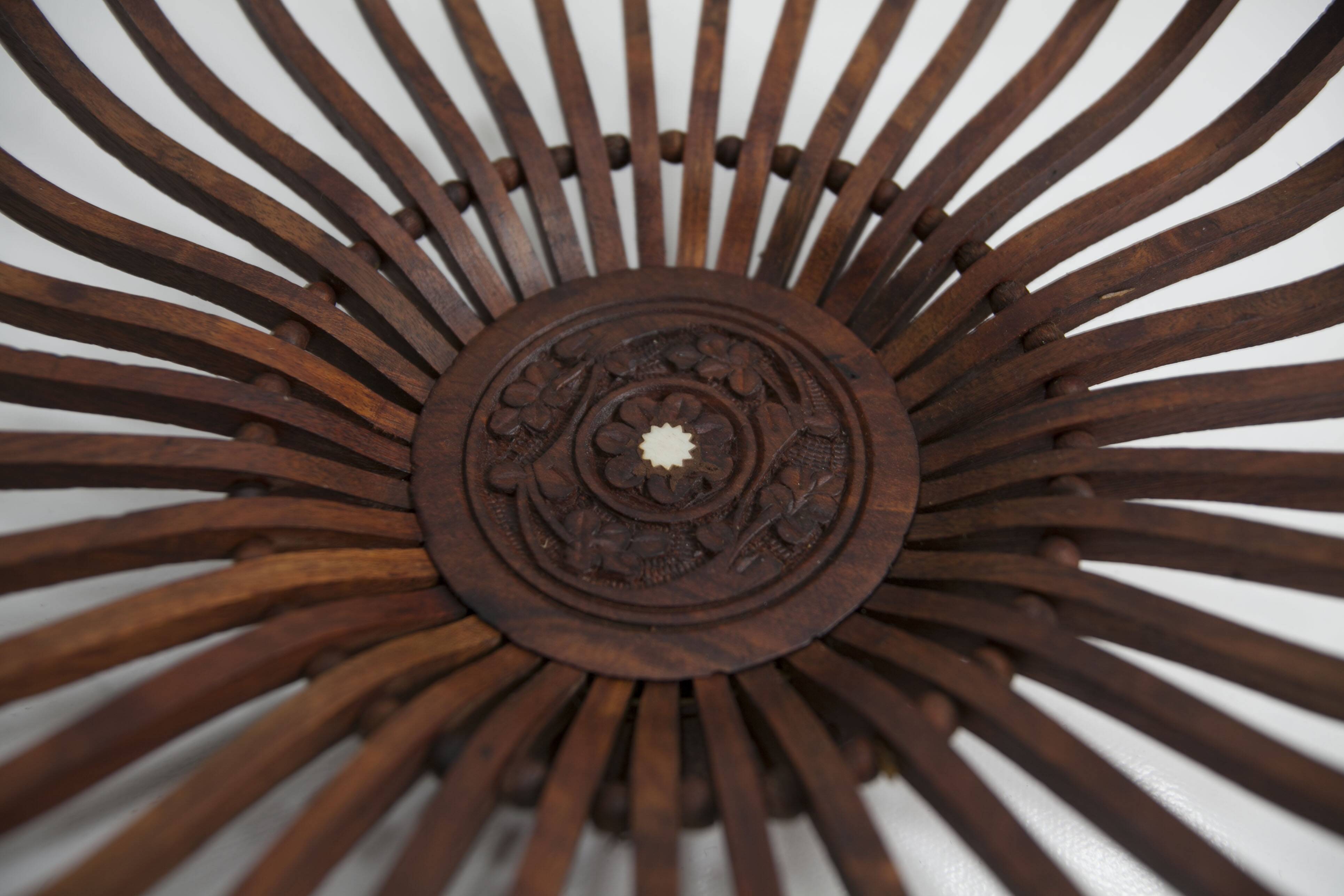 Handcrafted fruit dish 1960 solid wood unique piece