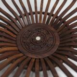 Handcrafted fruit dish 1960 solid wood unique piece