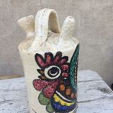 Cruche gargoulette motif coq