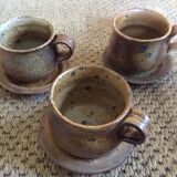 Series of 3 sandstone cups