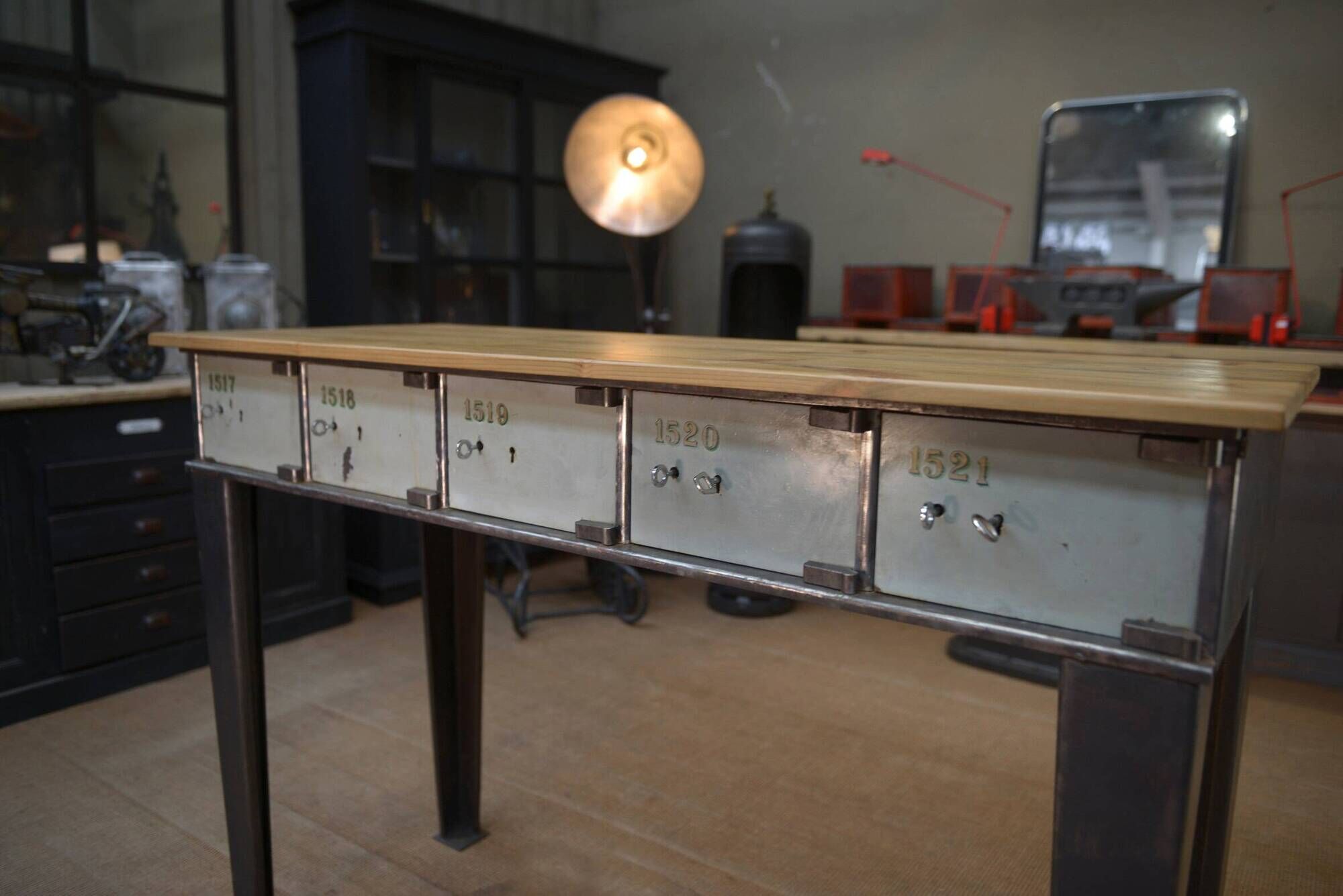 Console furniture from the Banque de France metal 1950