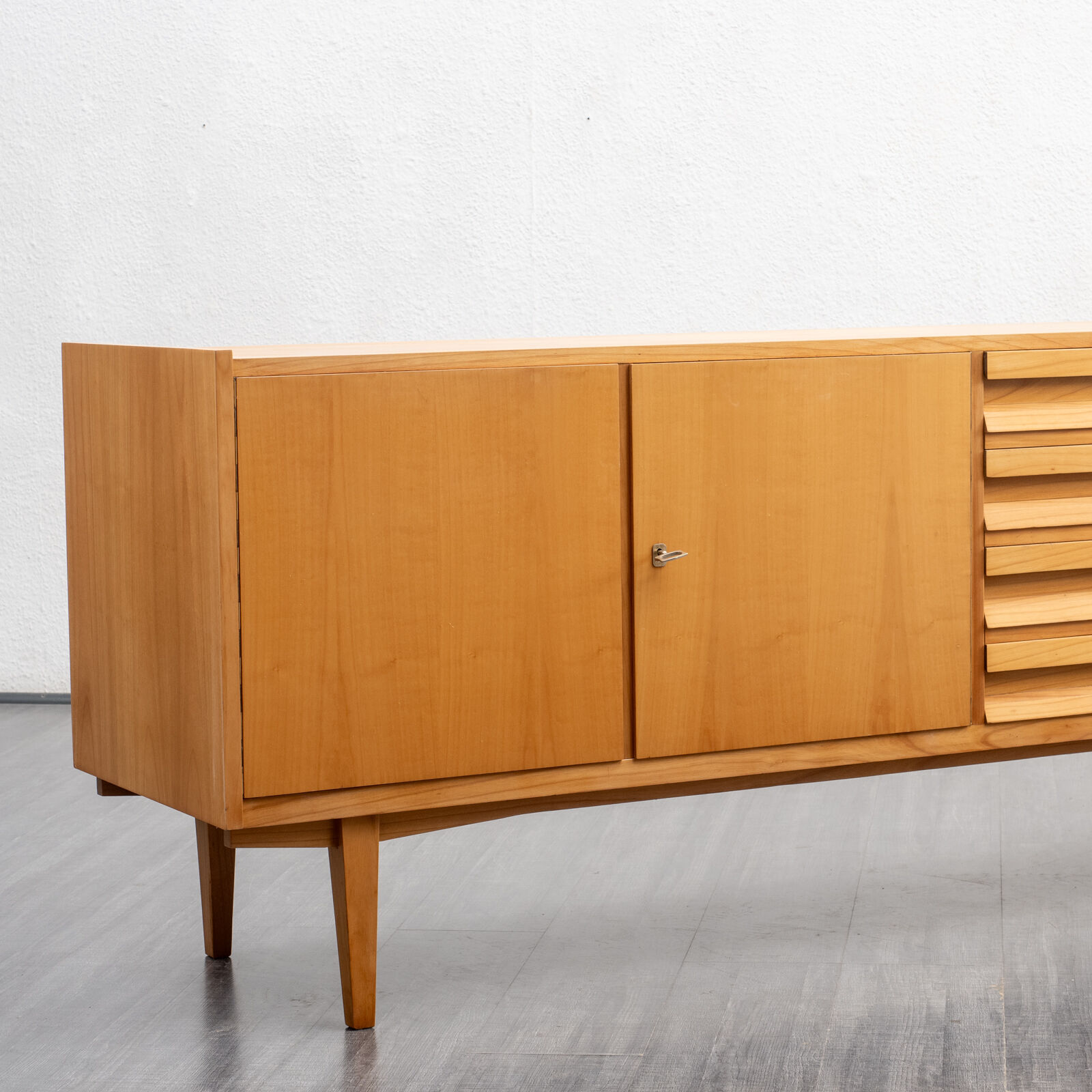 Enfilade années 60, cerisier, restauré, 250cm