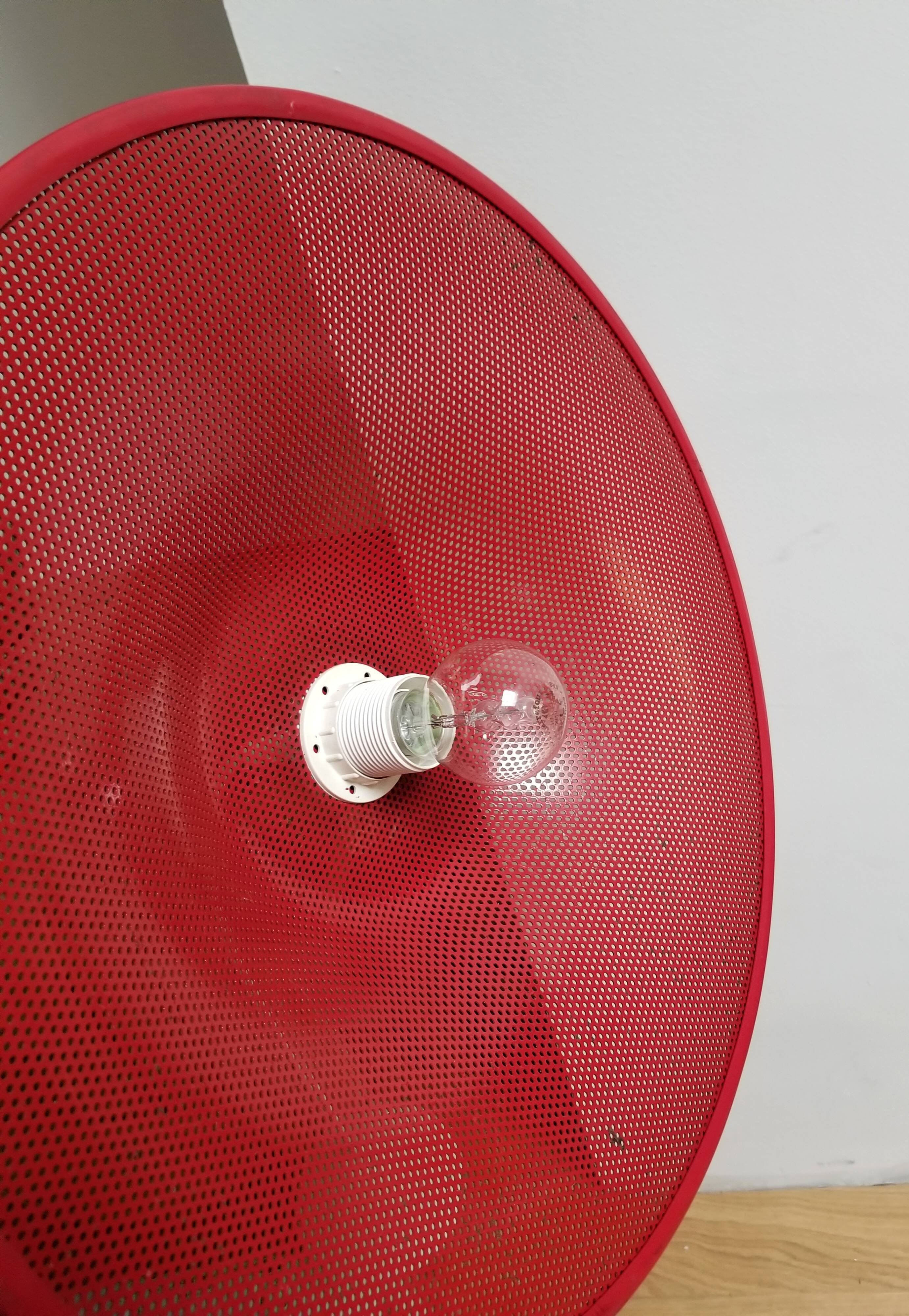 Red perforated hanging