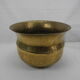Cache pot laiton doré martelé old brass flowers pot