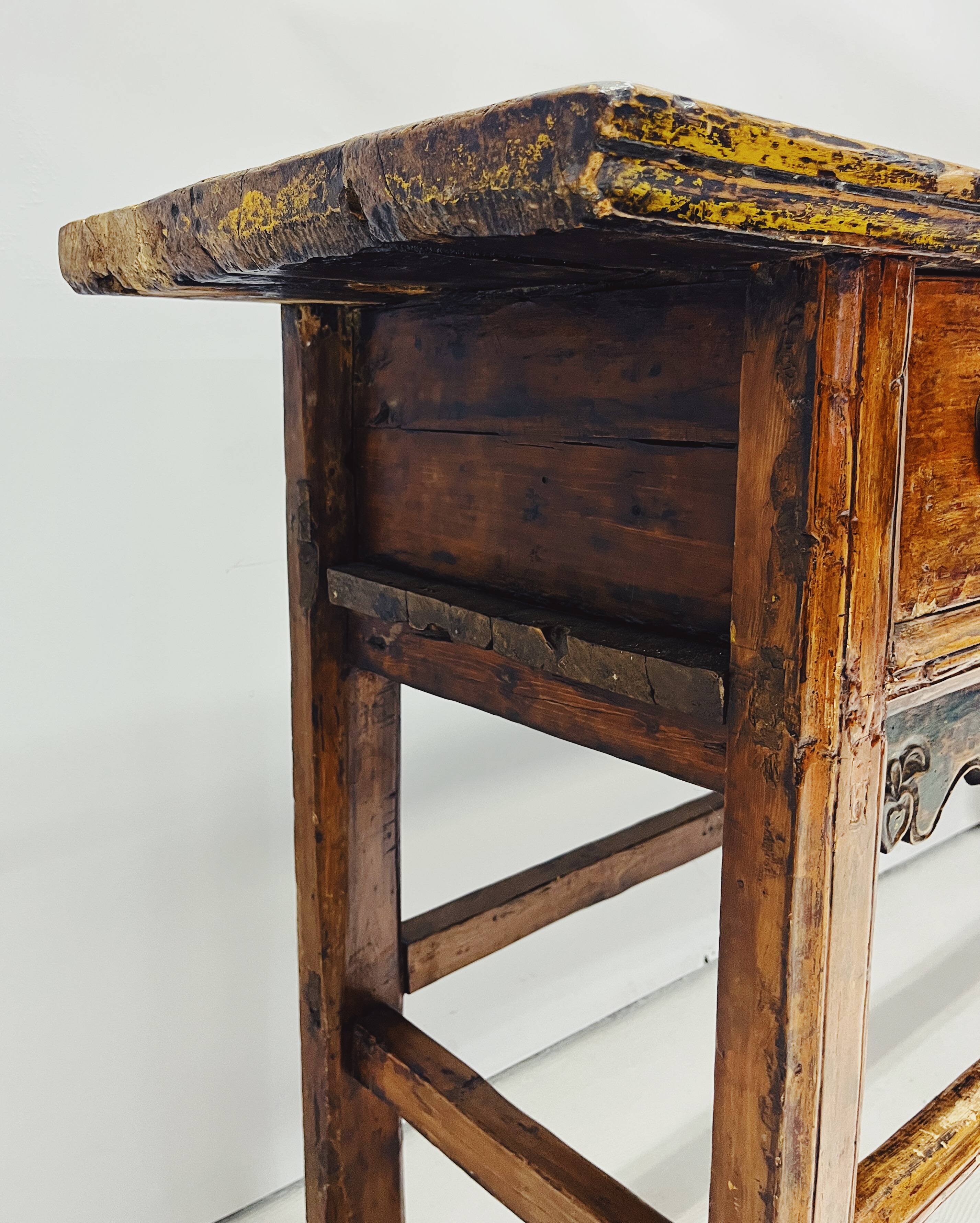 table console en bois ancien