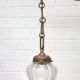 Antique lampe pendatif victorienne bobeche en verre chaine cuivre suspension