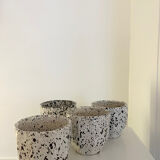 6 speckled ceramic coffee cups