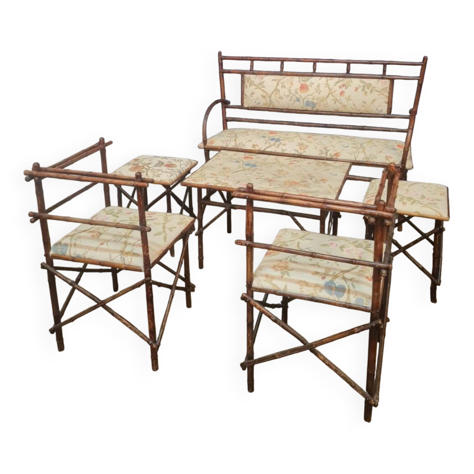 Antique Faux Bamboo Parlor Set by Maison Staněk – Prague