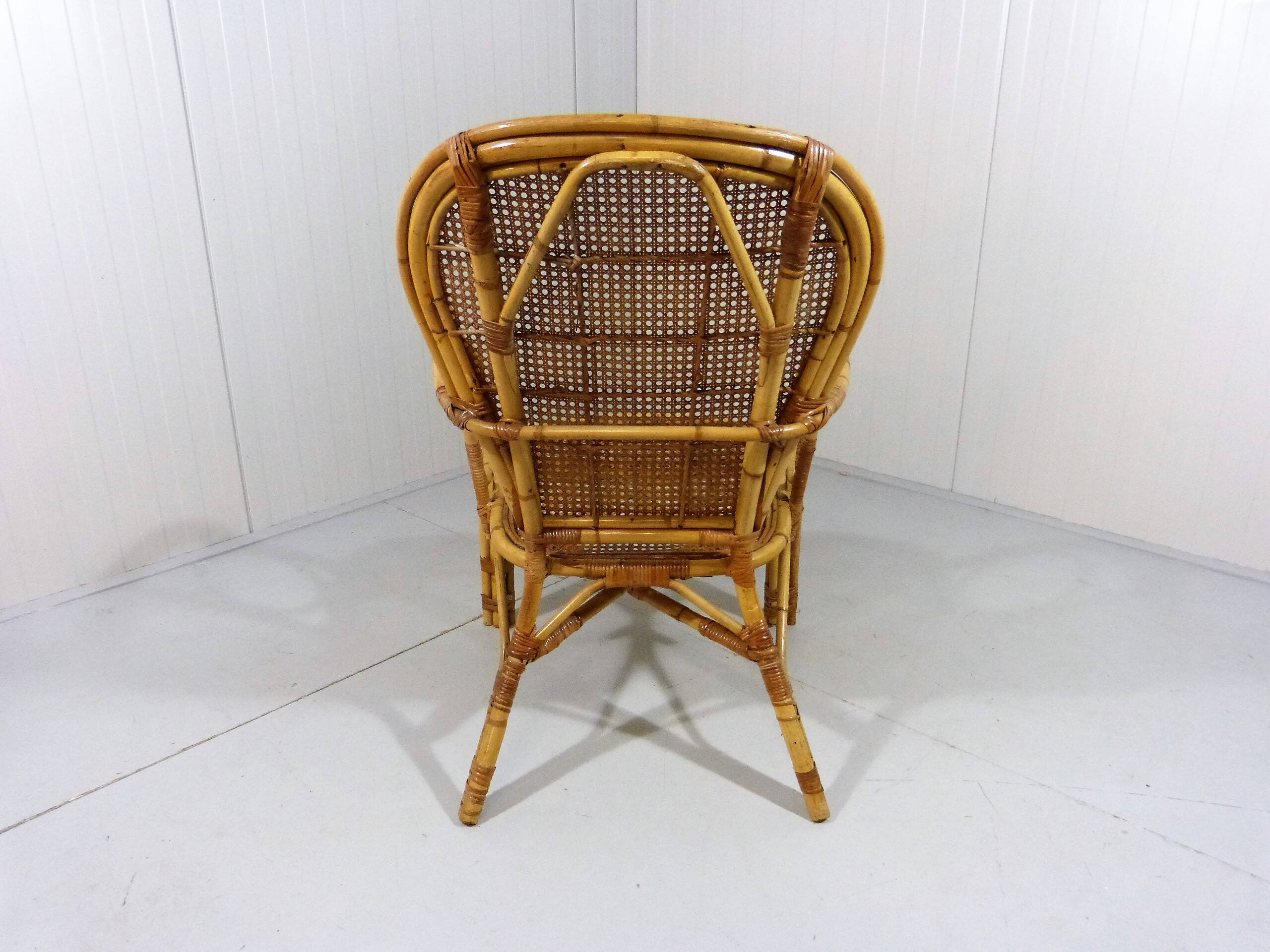 Italian rattan chair 1970's