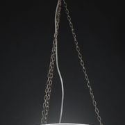 French Art Deco glass bowl pendant chandelier with floral pattern, 1950