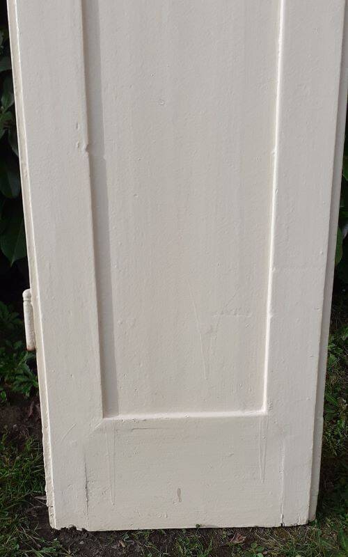 Narrow old paneled molded cupboard door h220x42cm