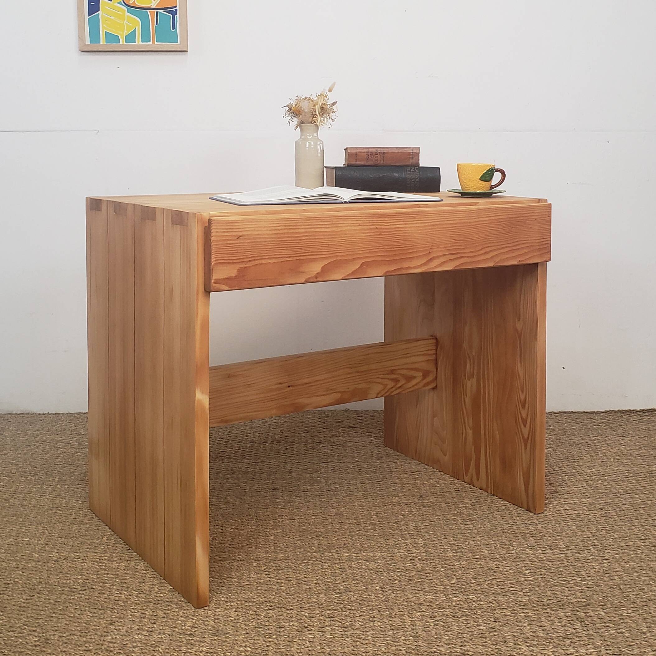 Solid pine desk - Maison Regain, Savoie model, 1960s