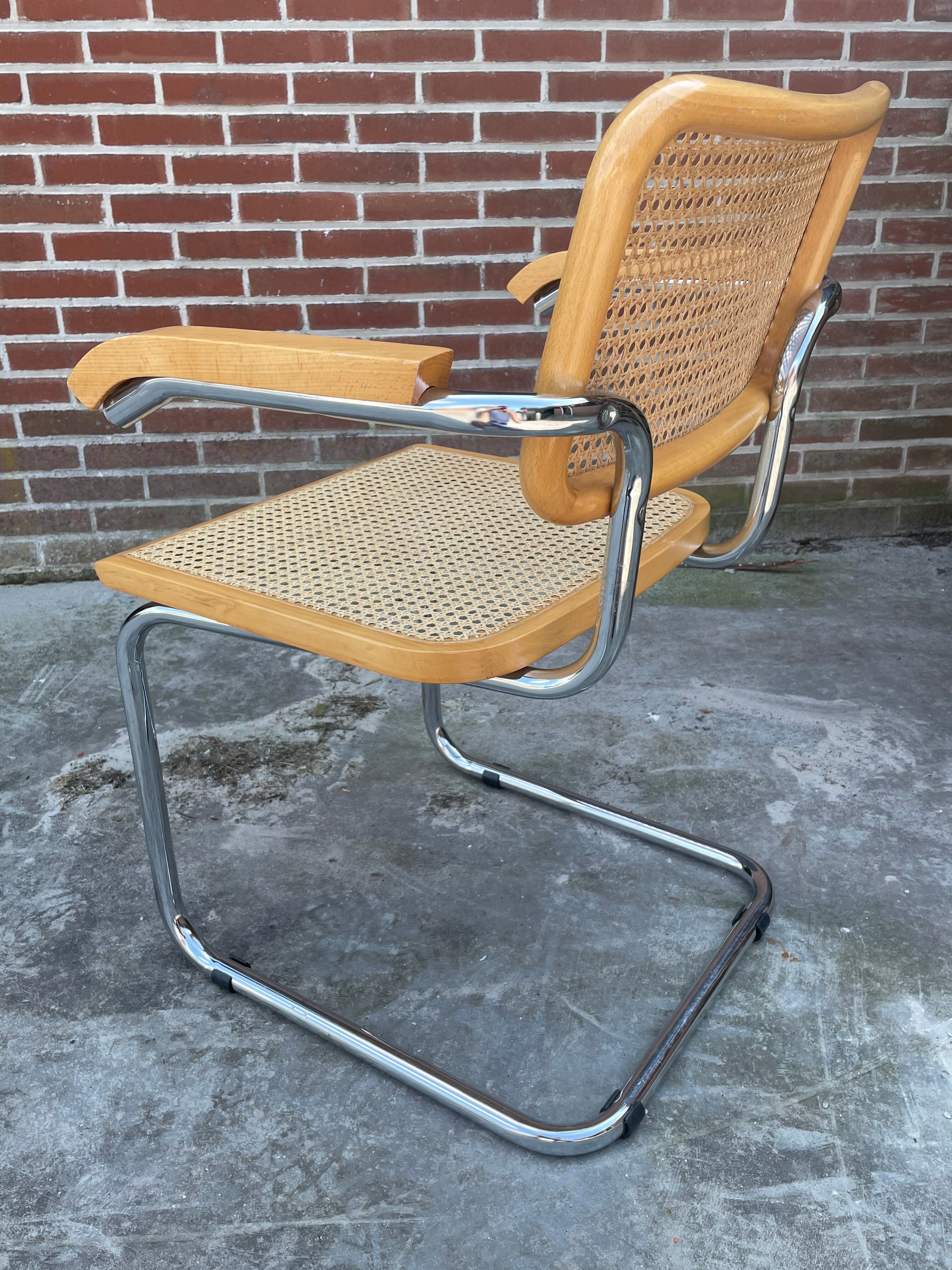 Chair model Cesca by Marcel Breuer with armrests B64