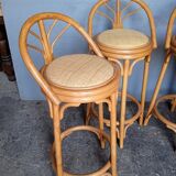 4 high bar stools in rattan vintage ep 1980