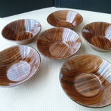 Set of 6 cups Digoin Sarreguemines Model Domino Vintage