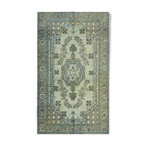 Handwoven Overdyed Oriental 1970s 190 cm x 314 cm Blue Carpet