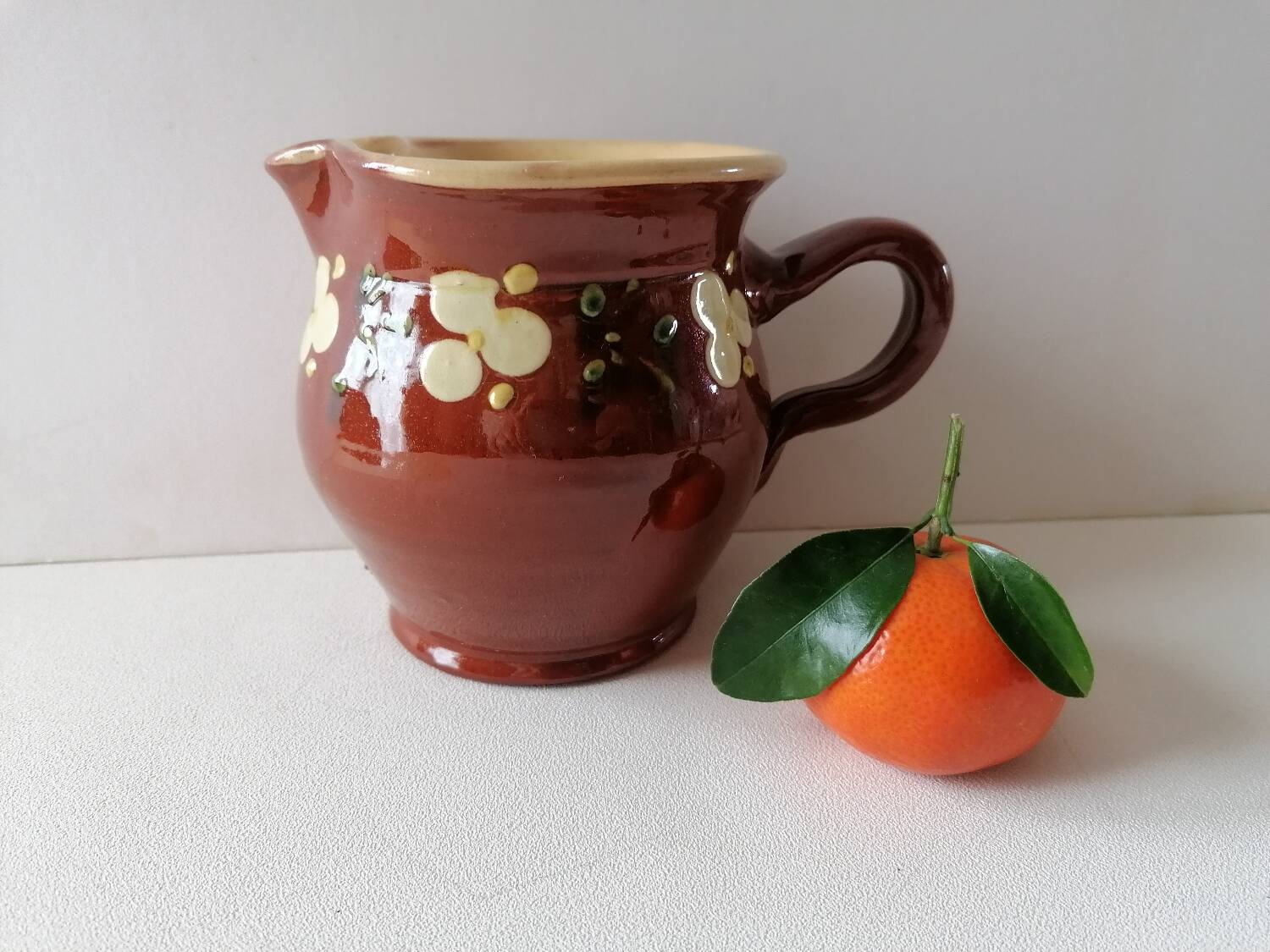 Glazed terracotta Savoy milk jug