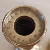 Pair of chiseled brass candlesticks