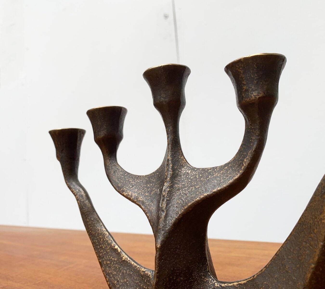 Vintage German brutalist metal candlestick by Dalbeck.