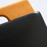 Vintage wooden and leather stool