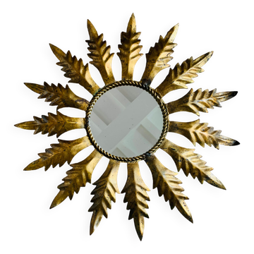 Golden metal sun mirror