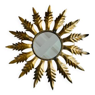 Golden metal sun mirror