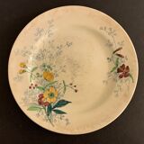 12 old polychrome flat plates Jules Vieillard Bordeaux, 19th century