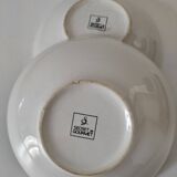 Duo of celadon crackle effect soup plates