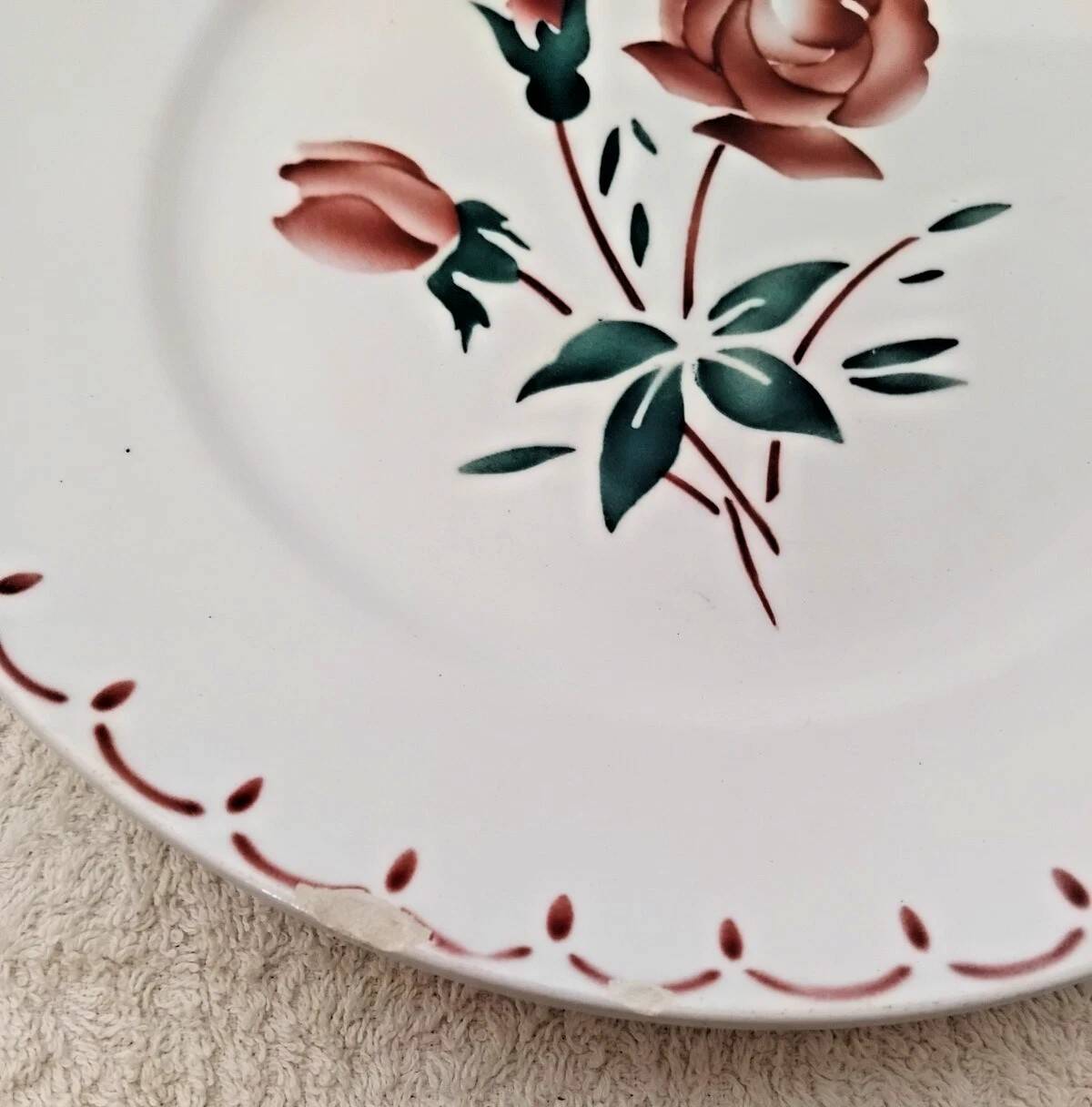 Set of 5 Vintage Badonviller Deep Plates