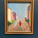 Original Swedish Oil on Panel – “Street Scene” by U. Ekshard – Signed – Dated 1971 – Vintage & Framed