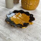 Yellow and black leaf dish