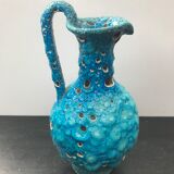 Pichet aiguière céramique avec ecumes bleu vintage