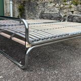 Pair of vintage chrome plexiglass beds