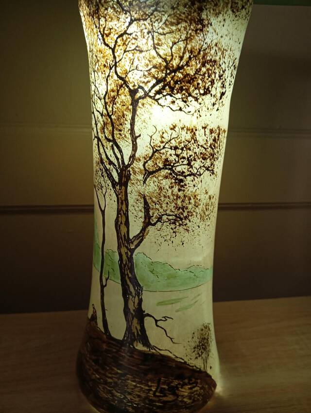 Hexagonal section tapered vase – Art Nouveau period