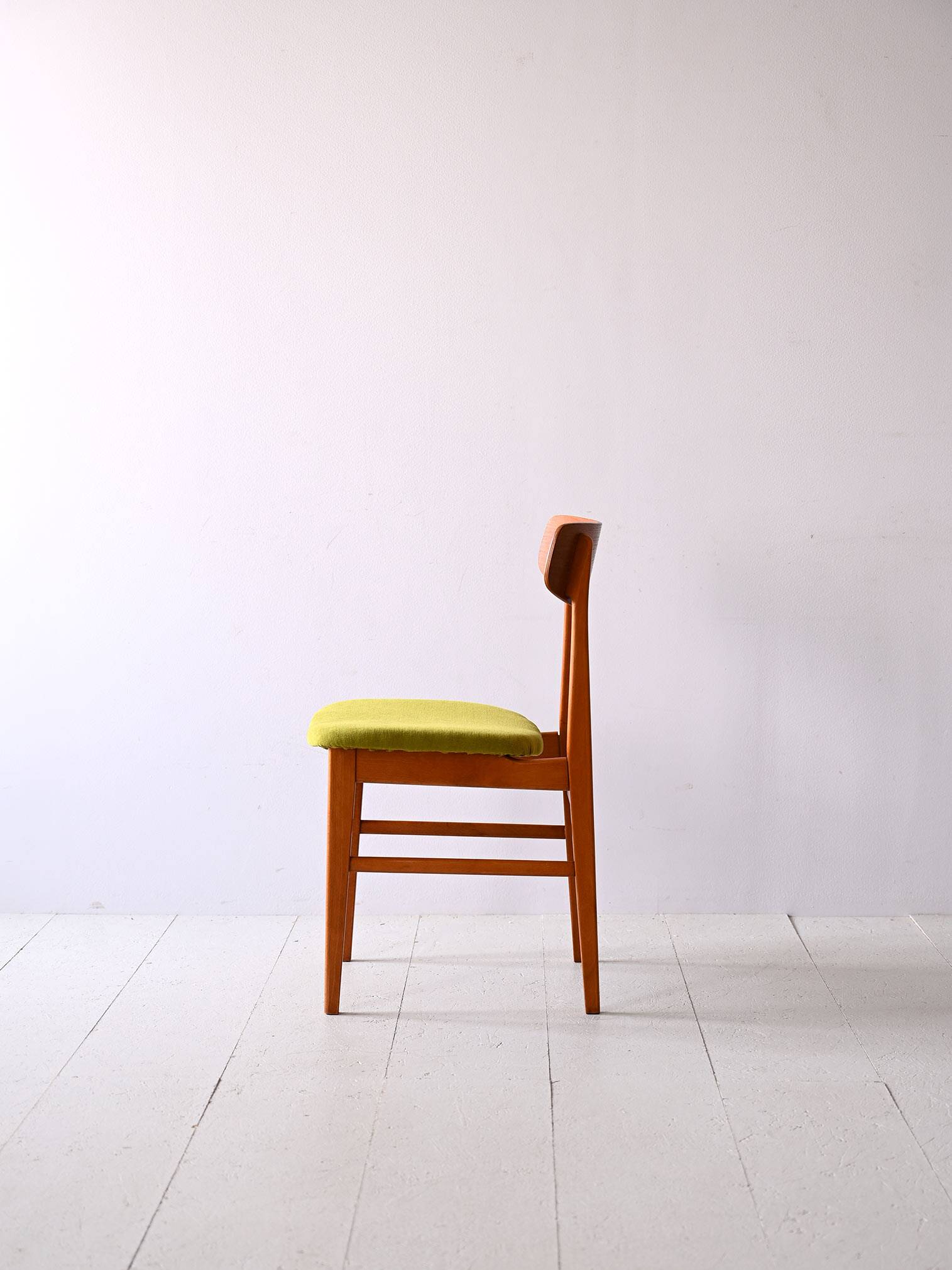 Danish teak wood chair reupholstered