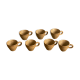 7 very small old sandstone coffee cups