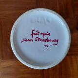 Vintage earthenware vase with floral decoration, Strasbourg