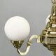 1930s Czech Neo-Baroque Brass Chandelier with Opaline Glass Globes