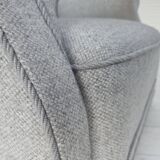 1950s, Danish relax chair by Fritz Hansen, model 1518, grey furniture wool.