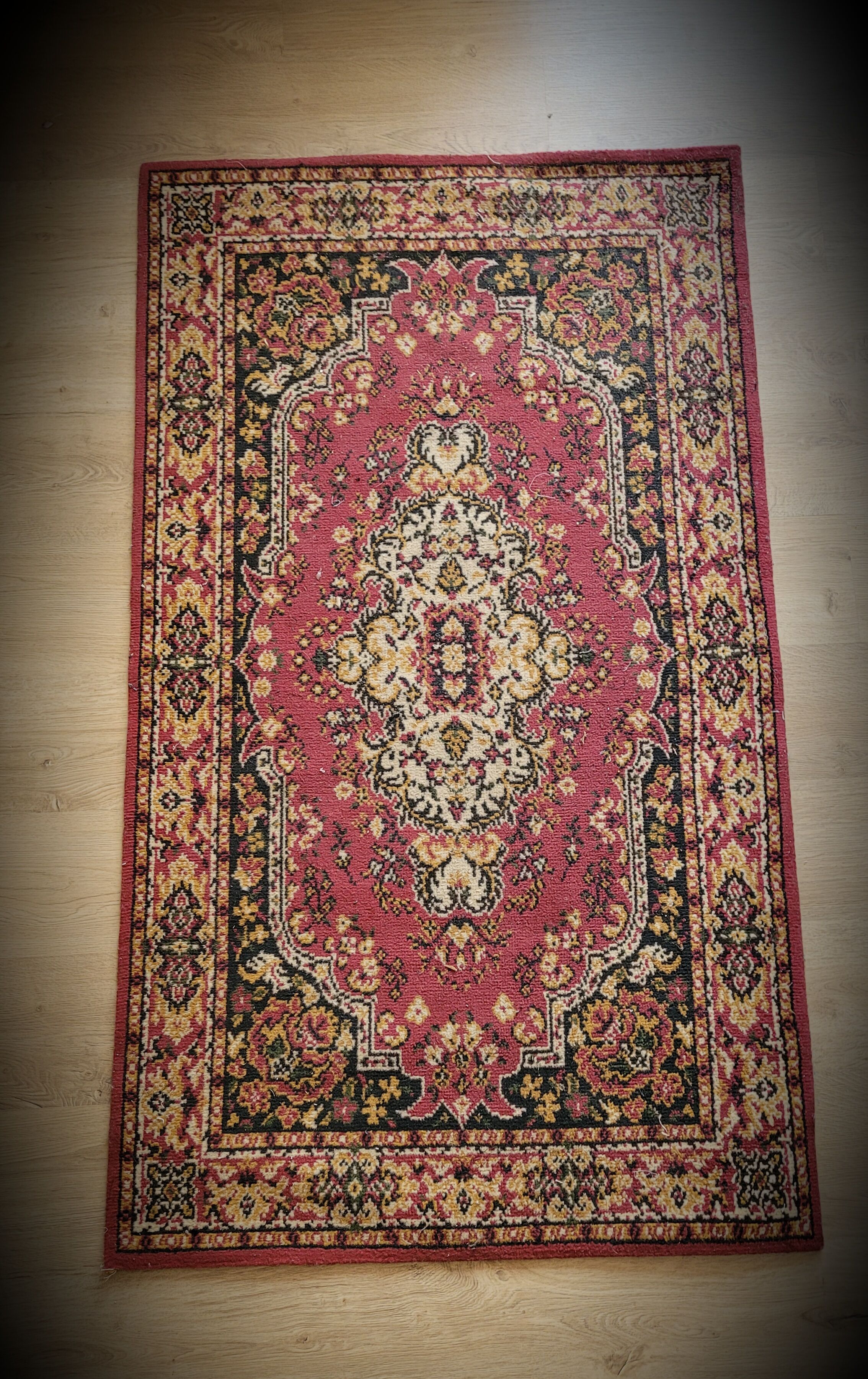 Wool and red cotton carpets