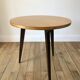 Tripod coffee table in wood and two-tone marquetry Scandinavian design 50s-60s