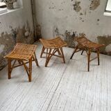 Set 3 rattan stools