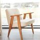 Vintage armchair in natural ecru linen, model 366