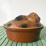 Ceramic rabbit, slip terrine