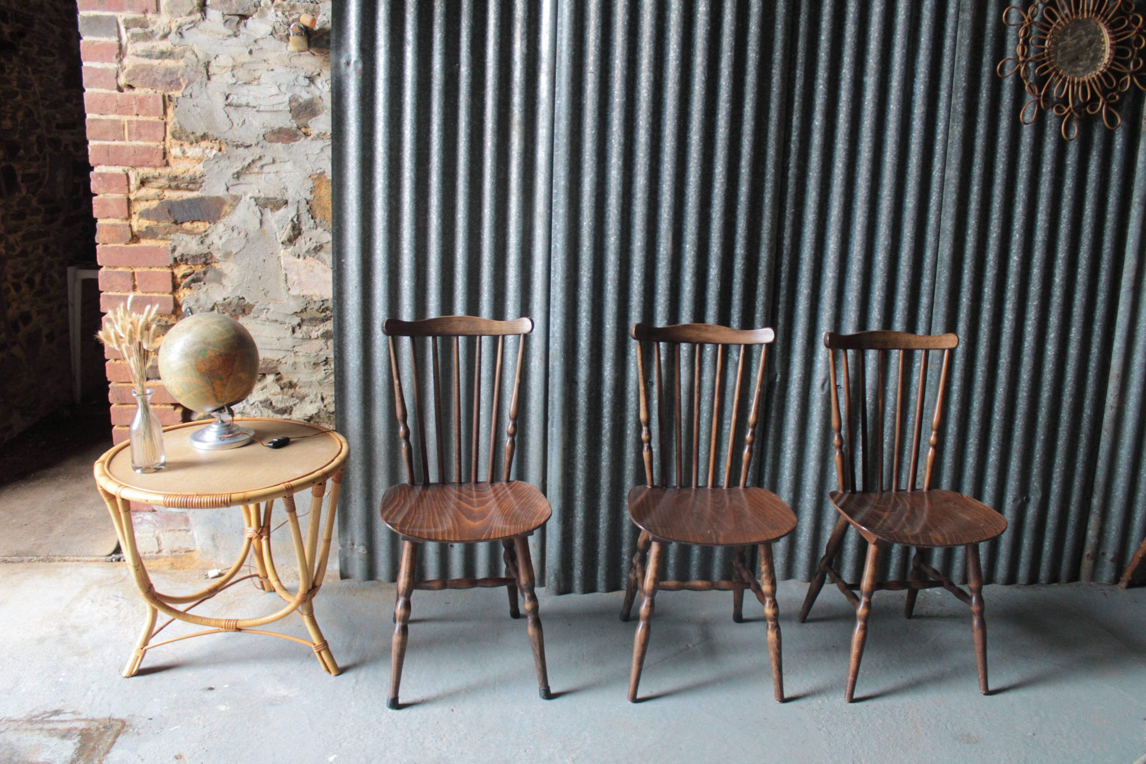 Series of 6 chairs of Bistro Baumann menuet style