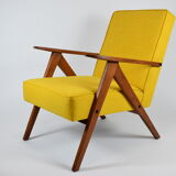 Armchair compas, renovation, yellow, teak