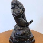 Bronze animalier, two fighting panthers by Georges Gardet, 1920