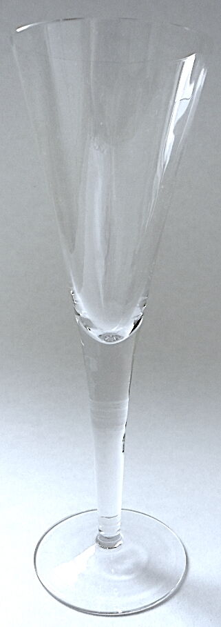 Suite of six colorless crystal champagne flutes
