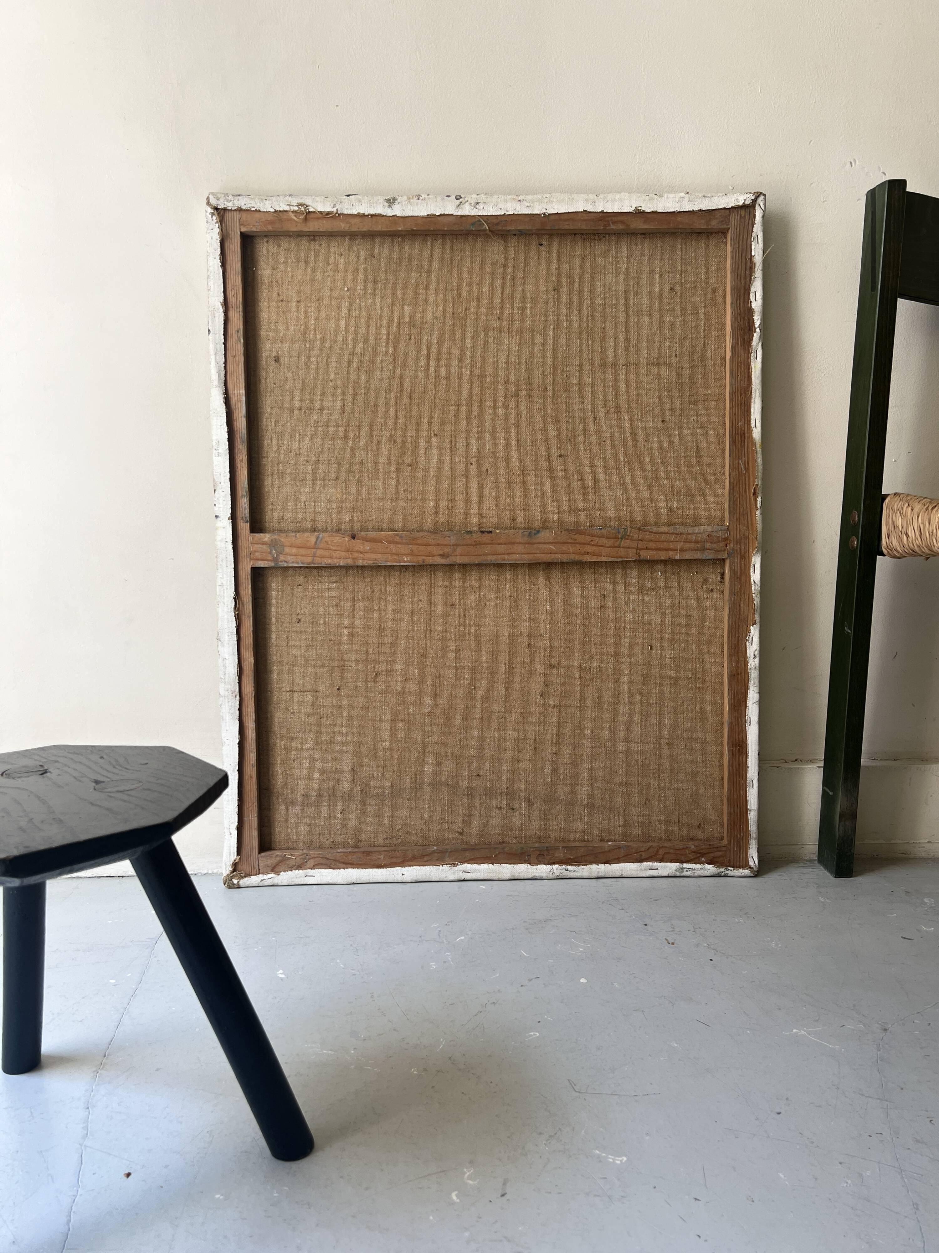 Tableau contemporain, toile abstraite sur châssis, technique mixte